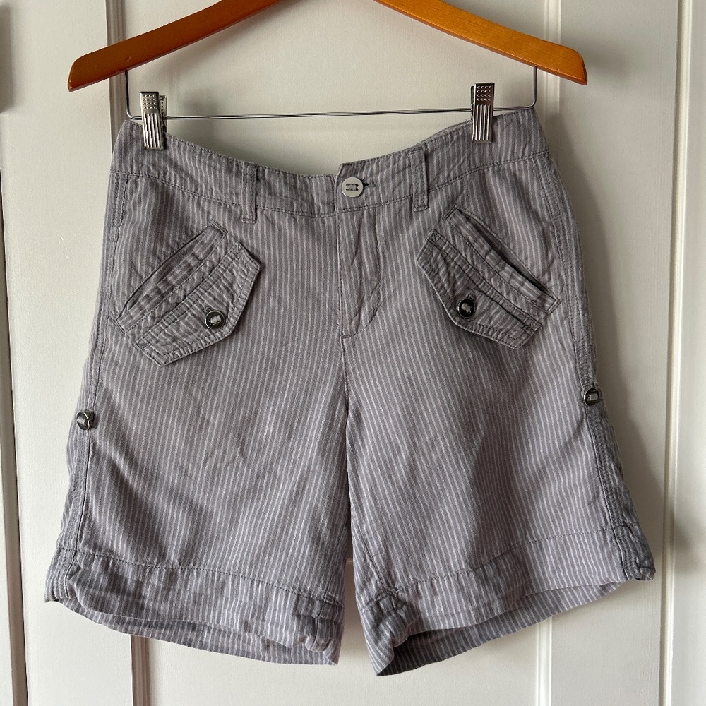 DKNY Gray Striped Shorts